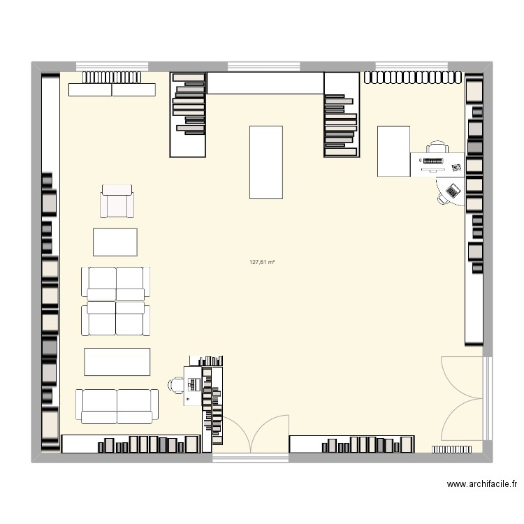 plan bibliothèque. Plan de 0 pièce et 0 m2
