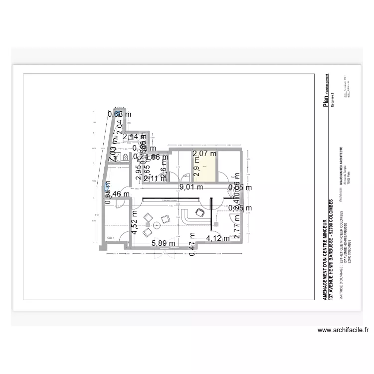 Plan future pharmacie Vecchio. Plan de 2 pièces et 87 m² Plan future pharmacie Vecchio. Plan de 2 pièces et 87 m²