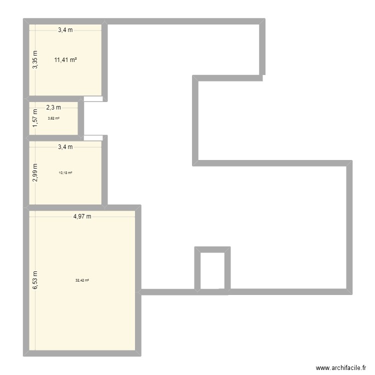 seix. Plan de 4 pièces et 58 m2