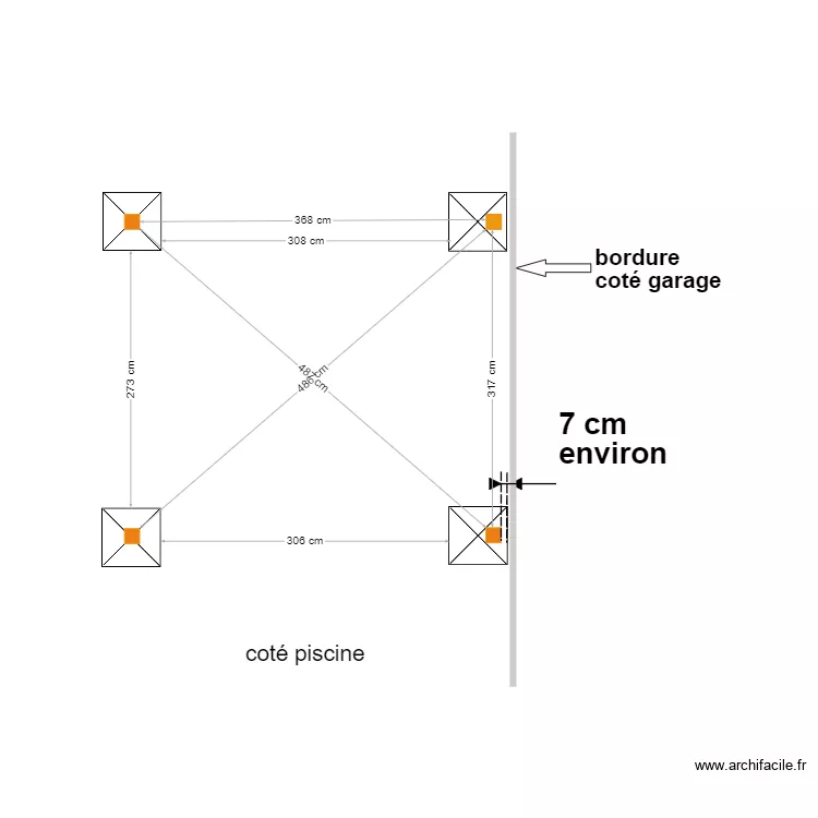 implantation terrassement pergola G&eacute;g&eacute;. Plan de 