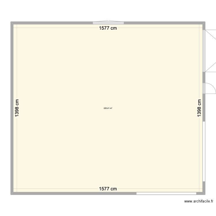 PLAN DE DEPART. Plan de 1 pièce et 220 m2