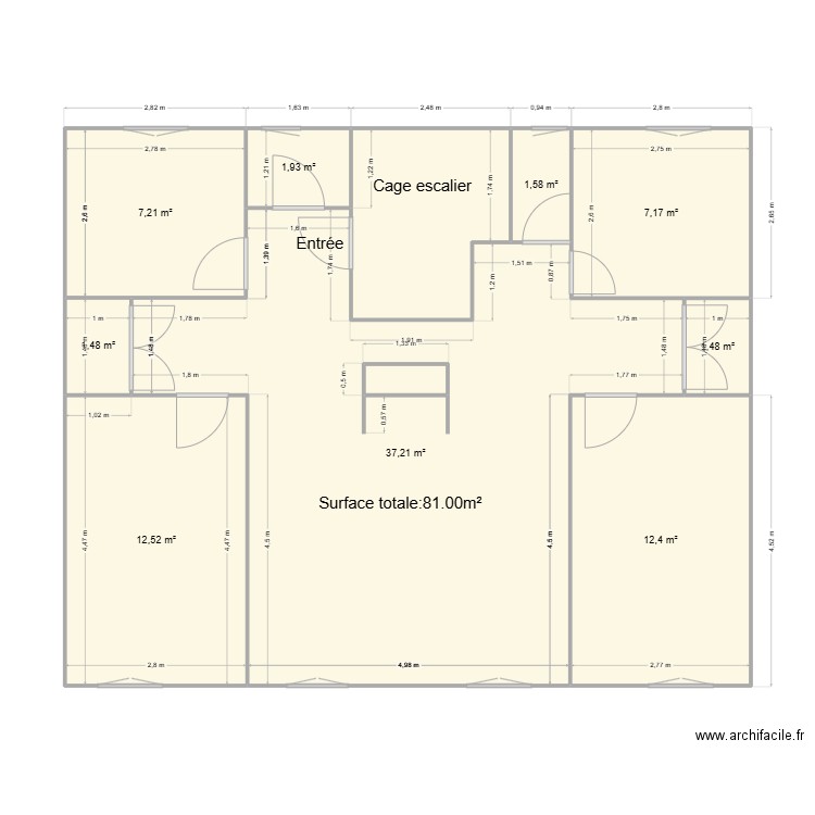 SCI Family. Plan de 11 pièces et 91 m2