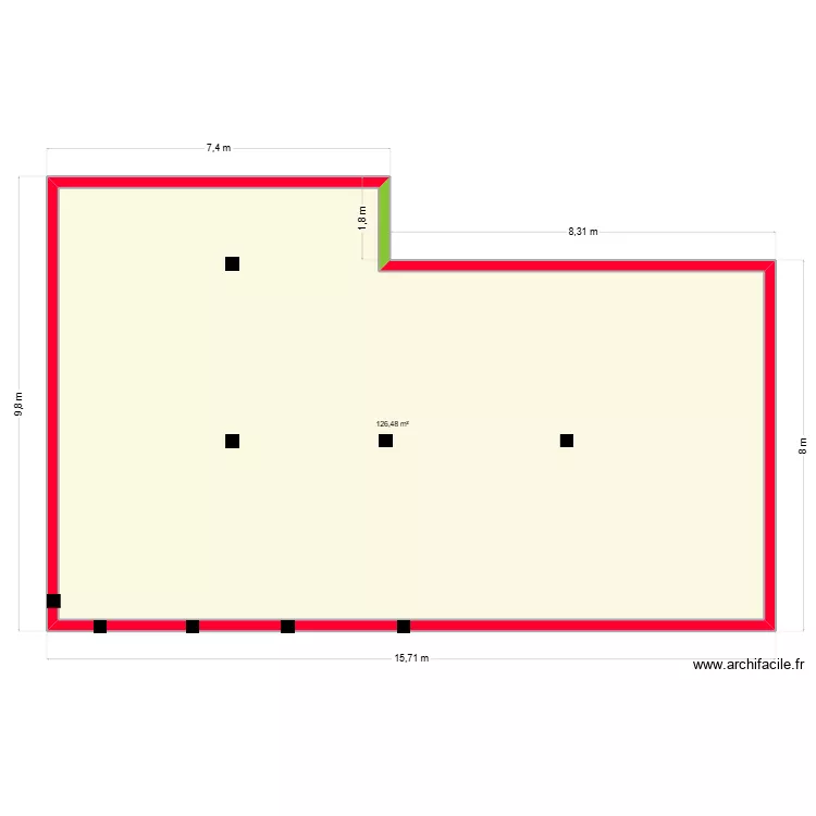 فهس. Plan de 1  et 126 m²