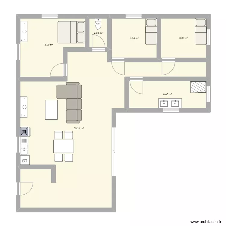 maison nouveau. Plan de 6 Pièces et 91 m² maison nouveau. Plan de 6 Pièces et 91 m²