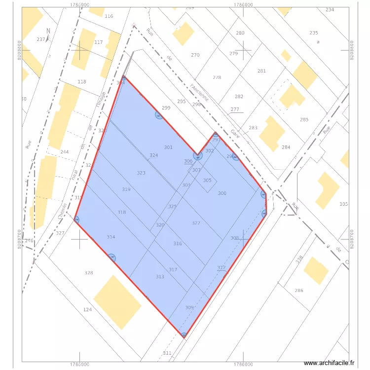 plan surface totale sans havez. Plan de 1  et 8456 m²