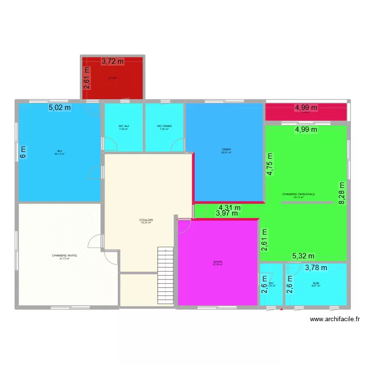 VILLA LAKHEYAYTA ETAGE. Plan de 