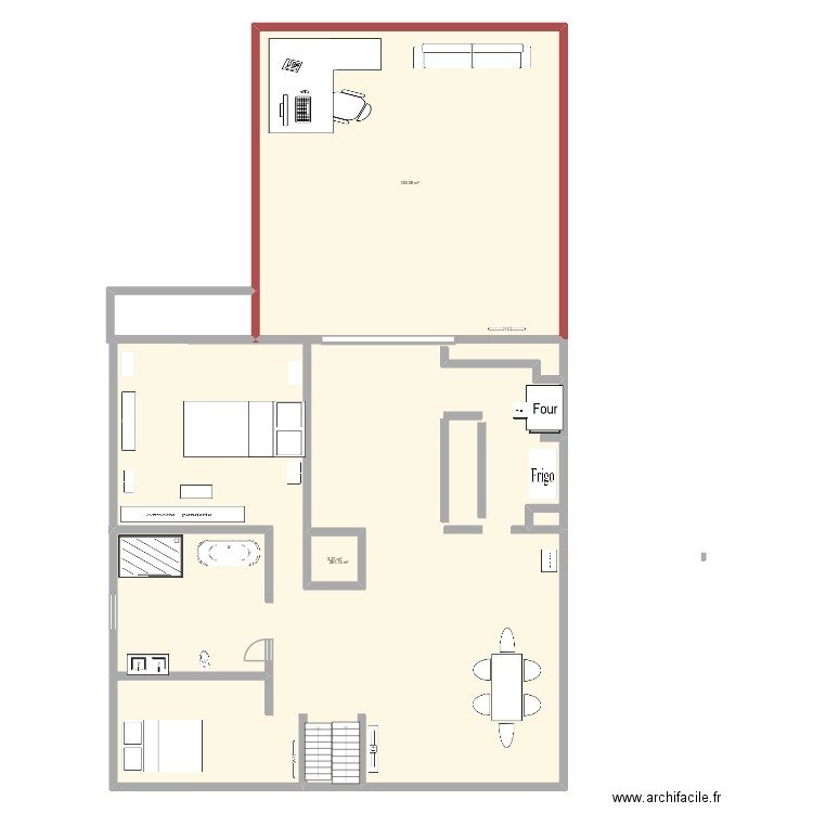 maison. Plan de 3 pièces et 401 m2