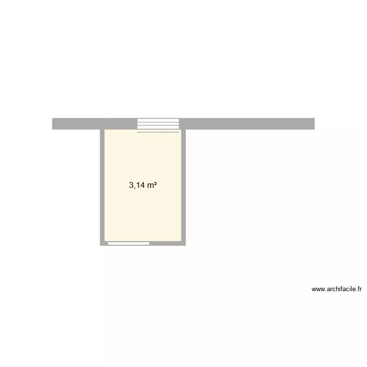 salle de bain. Plan de 1  et 3 m²