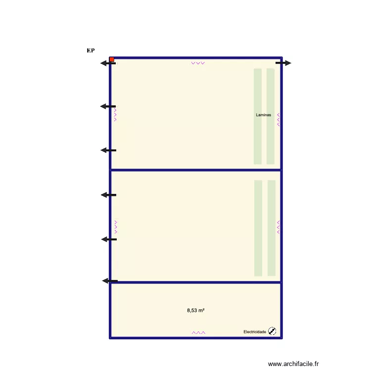 Manuel Silva Algoz. Plan de 3  et 44 m²