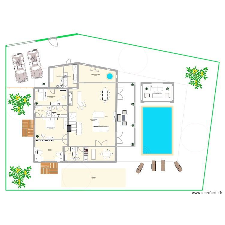 Villa Cactus - test 2 pro. Plan de 14 pièces et 1185 m2