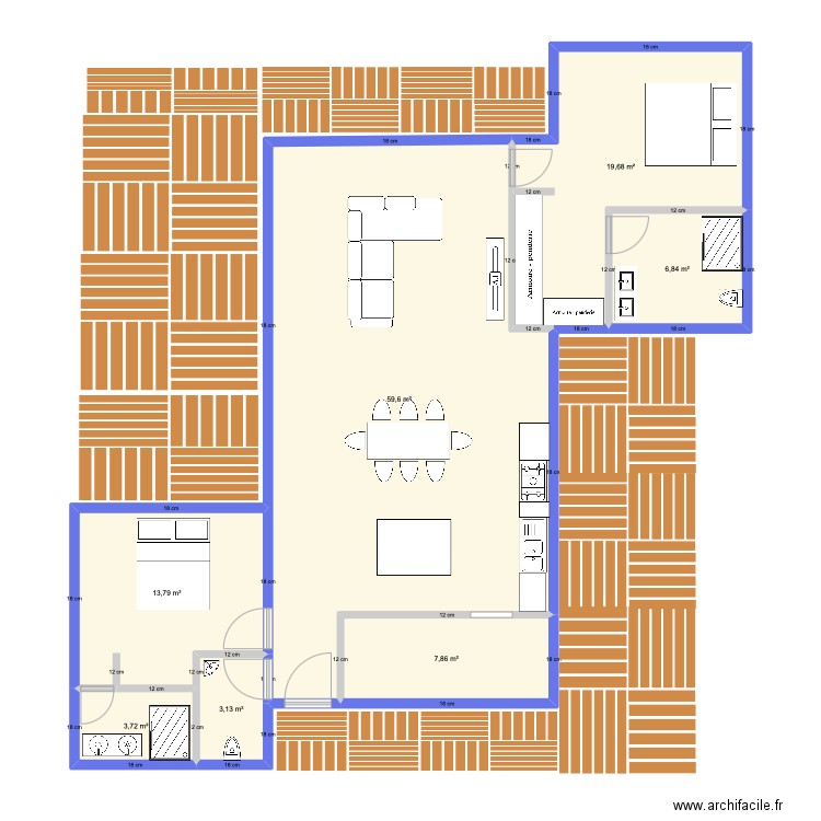 TONY T3 . Plan de 7 pièces et 115 m2