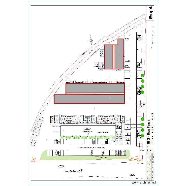 CARREAU JARDIN. Plan de 6 pièces et 1434 m2