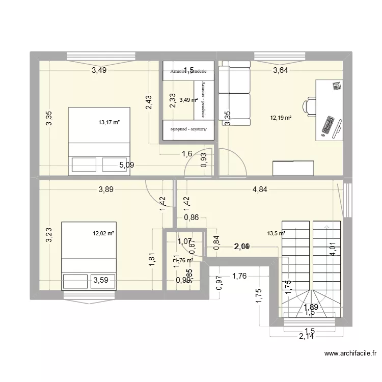 étage maison juju. Plan de 6 et 56 m² étage maison juju. Plan de 6 et 56 m²