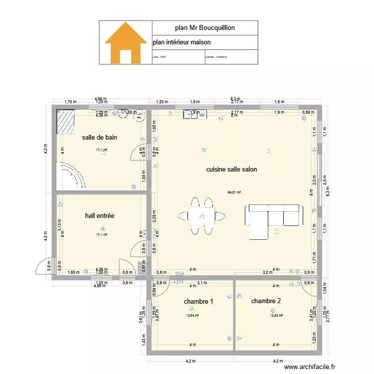 Bouquillion oeuf en ternois. Plan de 5  et 125 m²