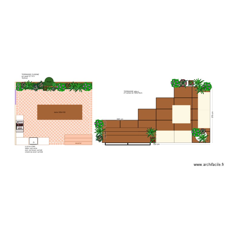 terrasse. Plan de 0 pièce et 0 m2