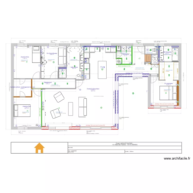 projet  LARQUET/WATIER : am&eacute;nagement 02.05.25. Plan de 