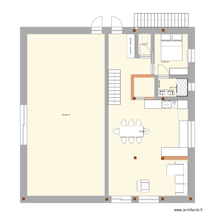 creyto v2. Plan de 5 pièces et 139 m2