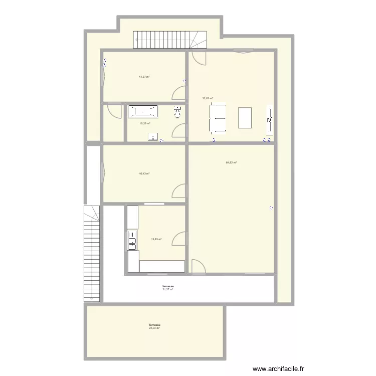 RDC MAISON MATHURIN 2. Plan de 8  et 165 m²