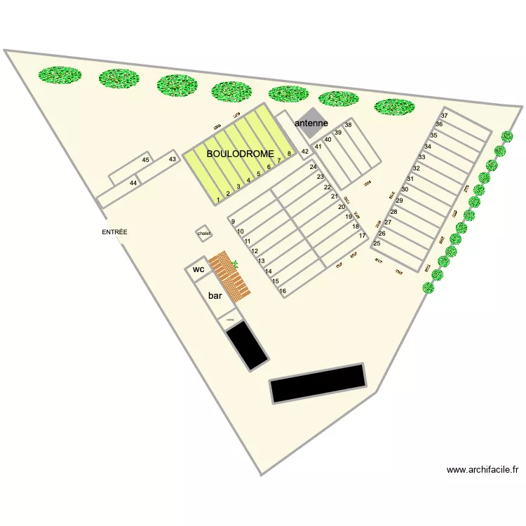 terrain p&eacute;tanque. Plan de 0 pièce et 0 m2