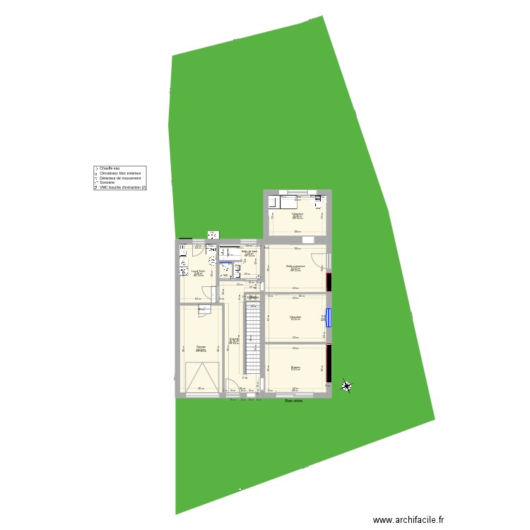 nonorgues v3. Plan de 11 pièces et 99 m2