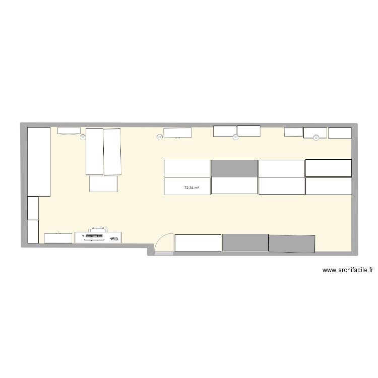 plan n4. Plan de 1 pièce et 72 m2