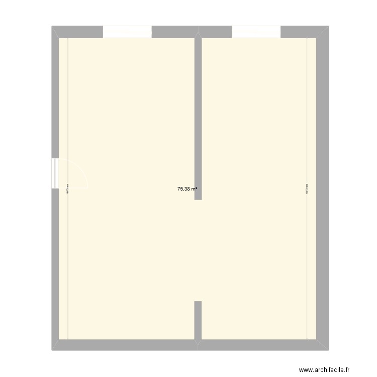 manu. Plan de 1 pièce et 75 m2