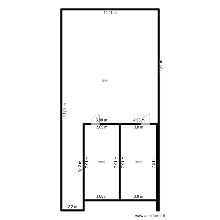 Felina 65. Plan de 3  et 199 m²
