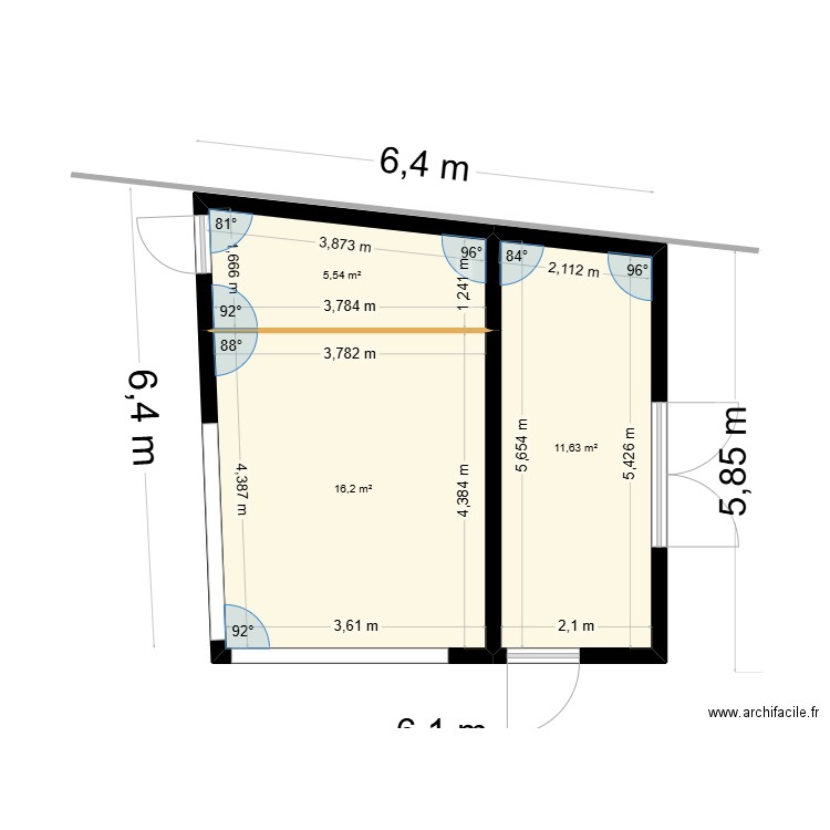 garage perso 2. Plan de 3 pièces et 33 m2