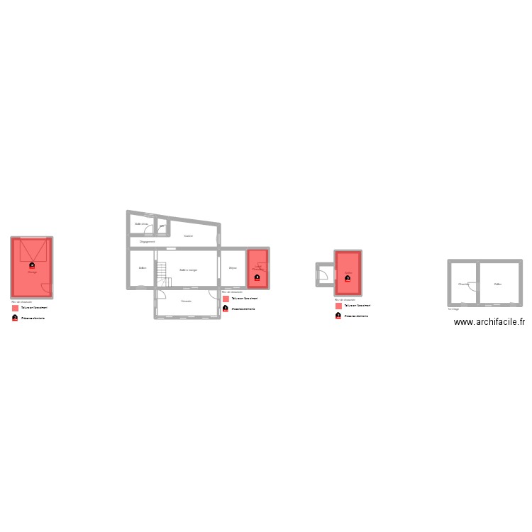 bailly-1. Plan de 13 pièces et 120 m2