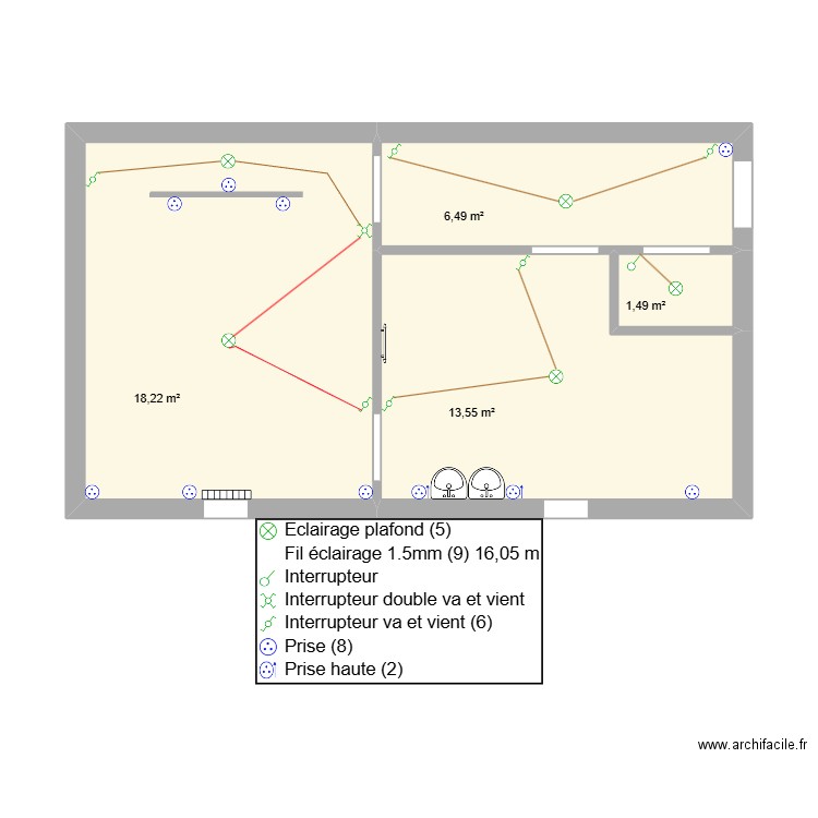 maison adri. Plan de 4 pièces et 40 m2