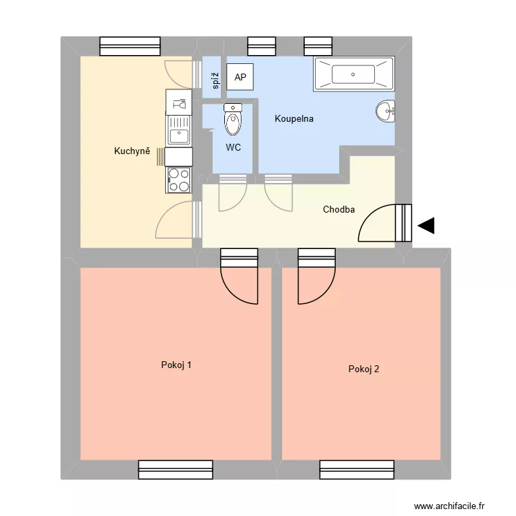 Bastlova 1966 byt 5. Plan de 12 Pièces et 180 m² Bastlova 1966 byt 5. Plan de 12 Pièces et 180 m²