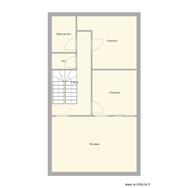 MAGNASCO ETAGE. Plan de 6 pièces et 64 m2