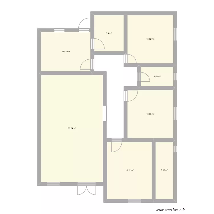 PLAN  VILLA TROIS CHAMBRES SALLON. Plan de 8 pièces et 108 m²