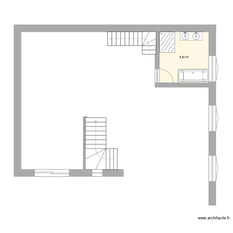 lorette. Plan de 1  et 8 m²