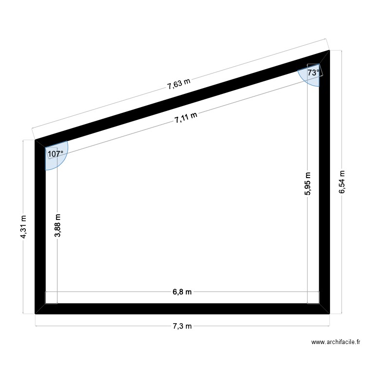 Poissy 2. Plan de 1 pièce et 33 m2