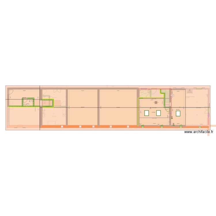 Thil - dépendances escalier cuisine. Plan de 19 pièces et 384 m2