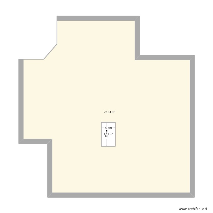 Lognoné sol. Plan de 2 pièces et 74 m2