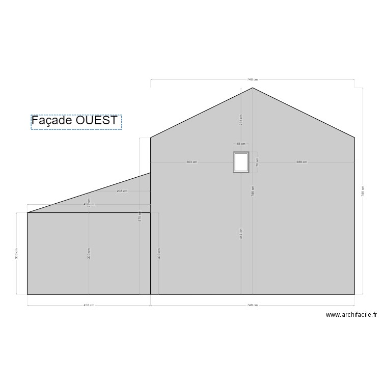 Façade Ouest. Plan de 0 pièce et 0 m2