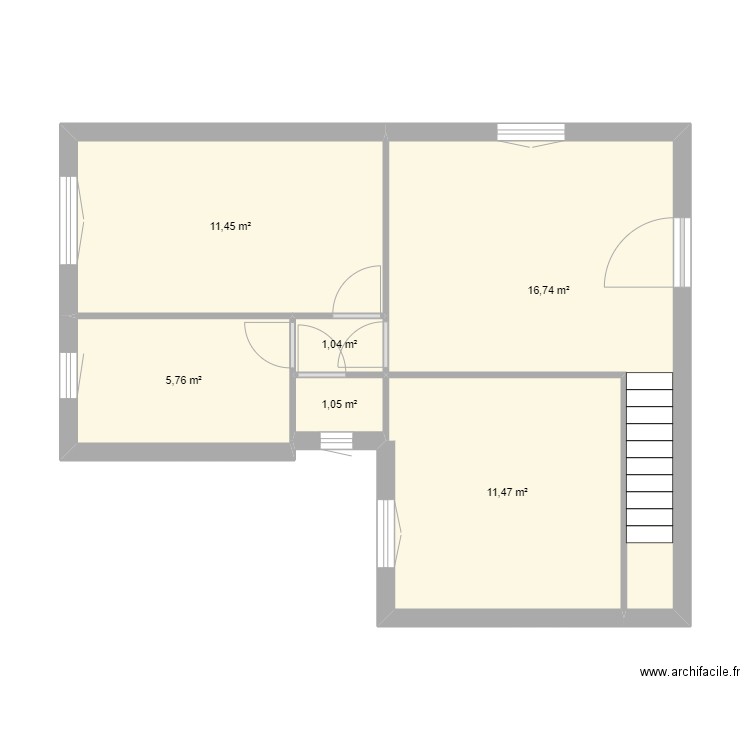 FILLEUL. Plan de 6 pièces et 48 m2