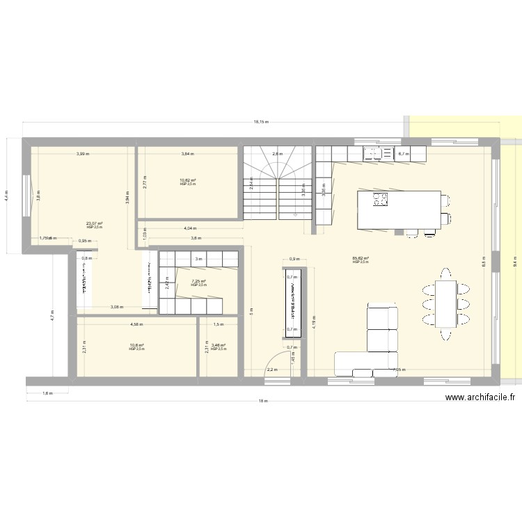Marennes new. Plan de 13 pièces et 394 m2