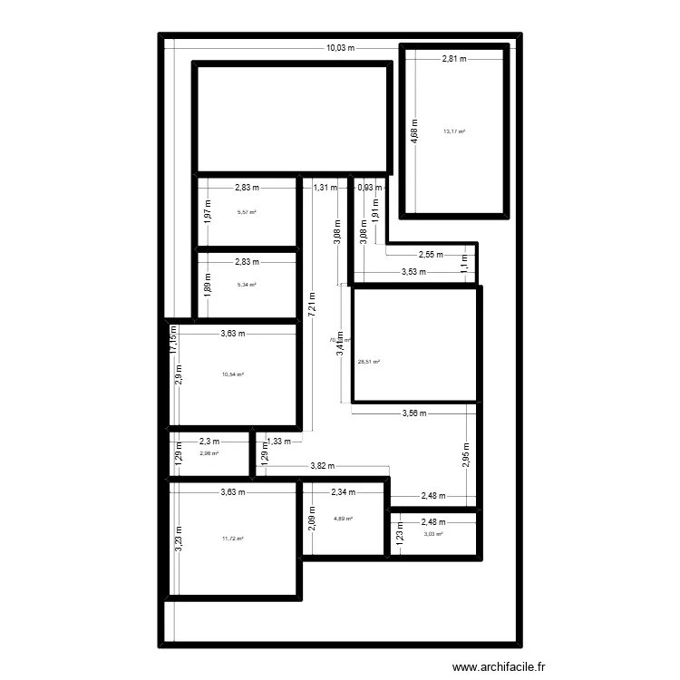 Projet nzinga. Plan de 10 pièces et 258 m²
