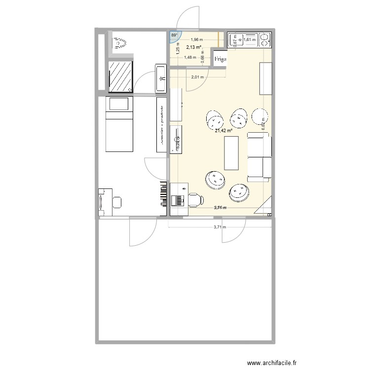 Bonne-Maman - Version 2. Plan de 2 pièces et 24 m2