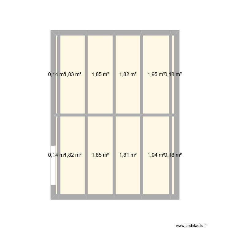 atelier. Plan de 12 pièces et 16 m2