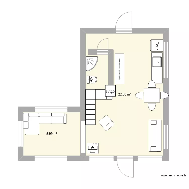 camp. Plan de 2  et 29 m²