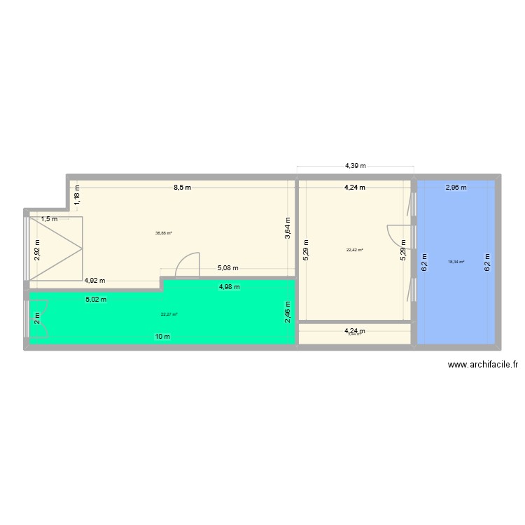 EDL RDC 115 olivier. Plan de 5 pièces et 103 m2