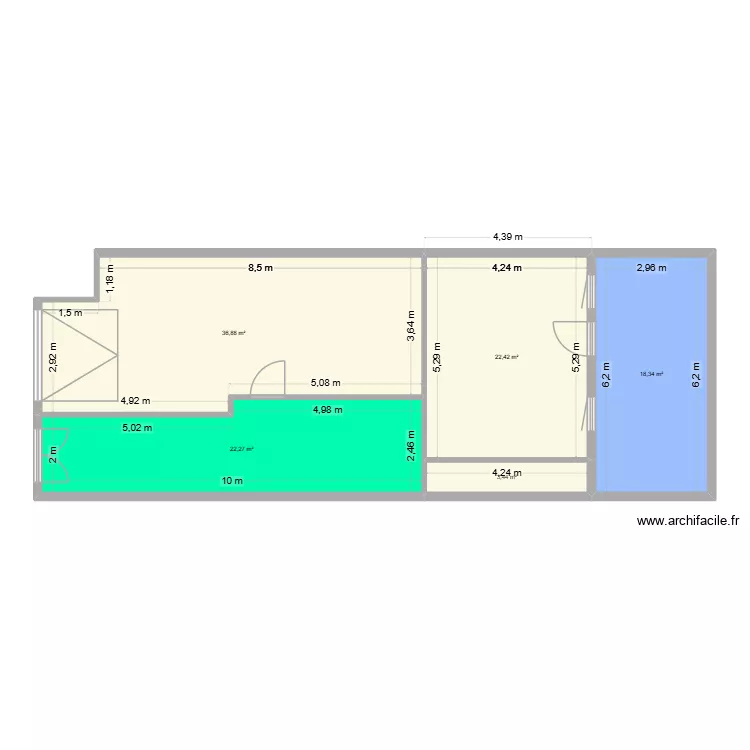 EDL RDC 115 olivier. Plan de 5 pièces et 103 m²
