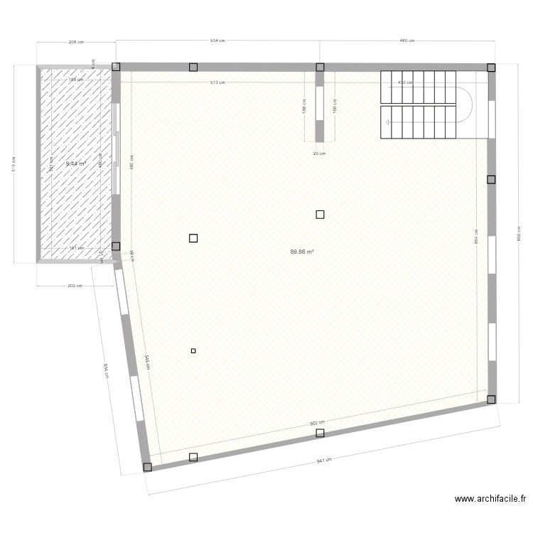 ETAGE 3.1. Plan de 2 pièces et 99 m2