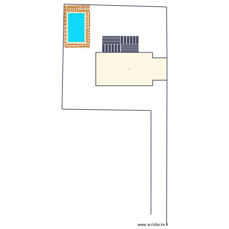 Implantation piscine. Plan de 1 pièce et 131 m2