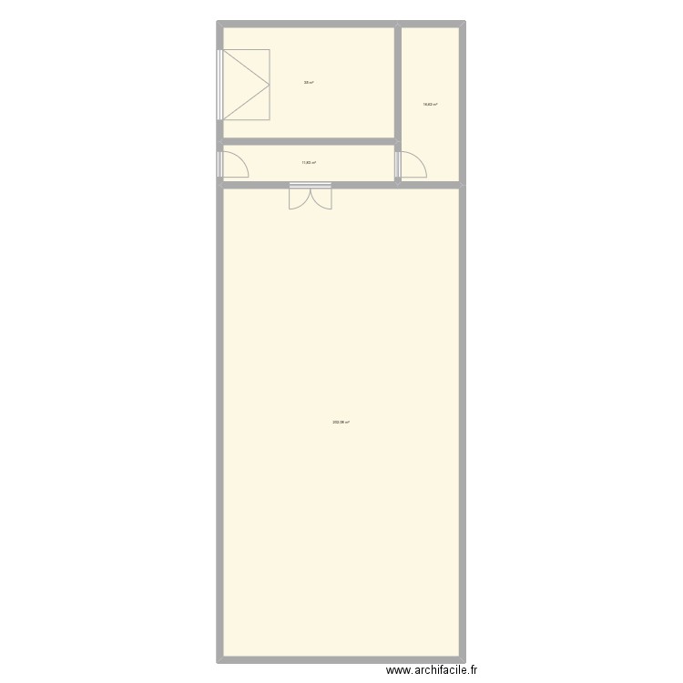 Magasin archives. Plan de 4 pièces et 266 m2