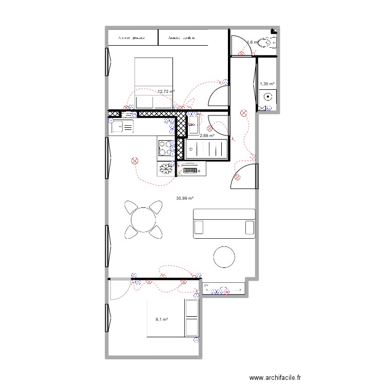BIARRITZ. Plan de 10 pièces et 59 m2